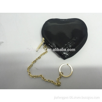 Audit factory heart shaped coin bag with key chain